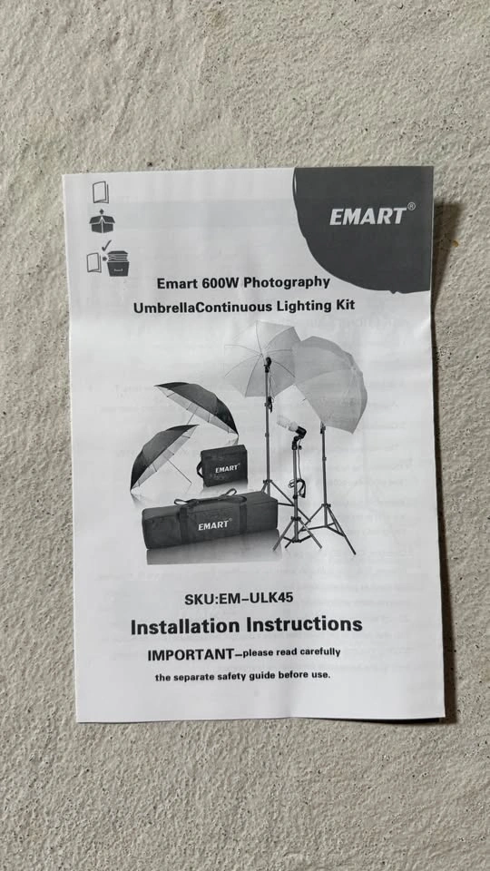 Emart 600W Photography Umbrella Continuous Lighting Kit - photo 2