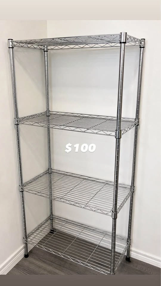 Heavy-Duty Chrome Wire Shelving Rack