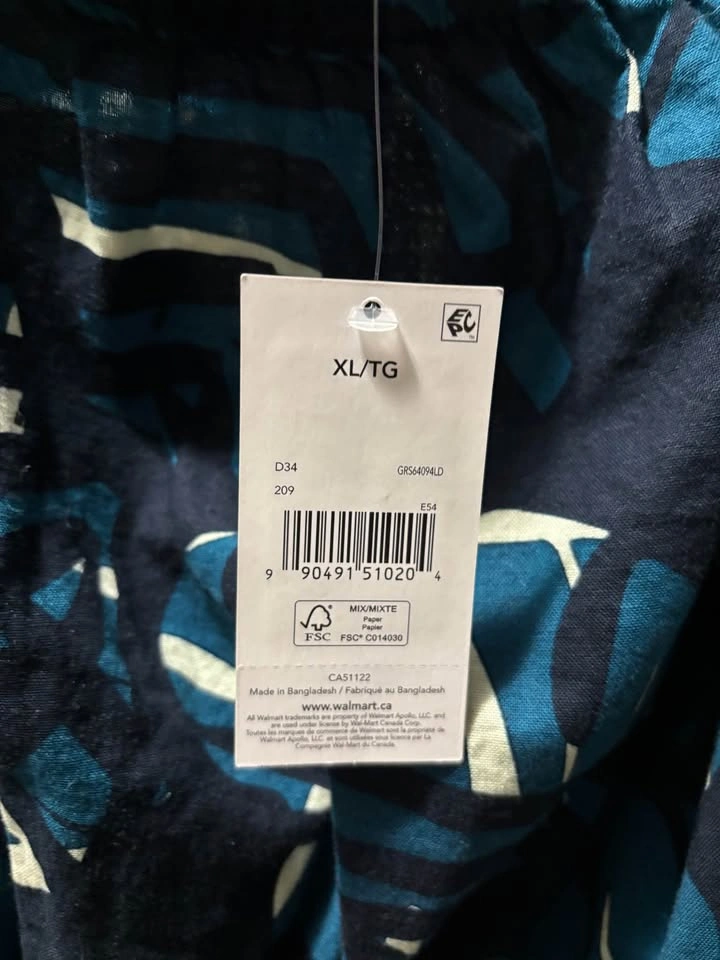 Walmart XL Blue Leaf Print Romper - photo 2