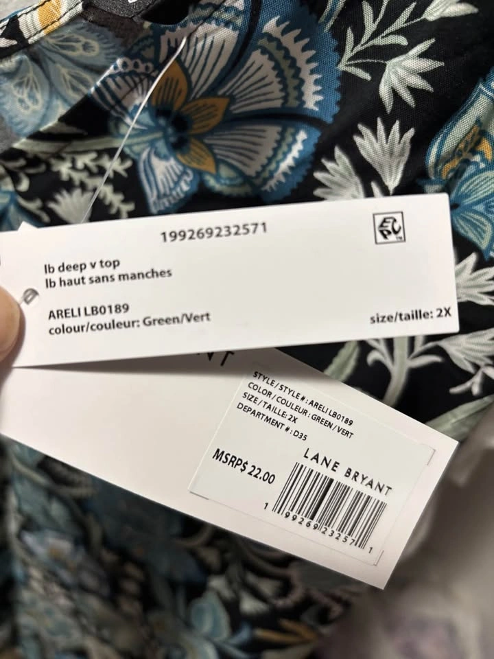 Lane Bryant Floral Deep V Top Size 2X - photo 2
