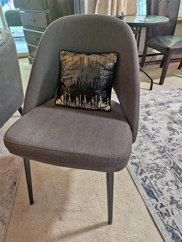 Set of Modern Grey Upholstered Chairs