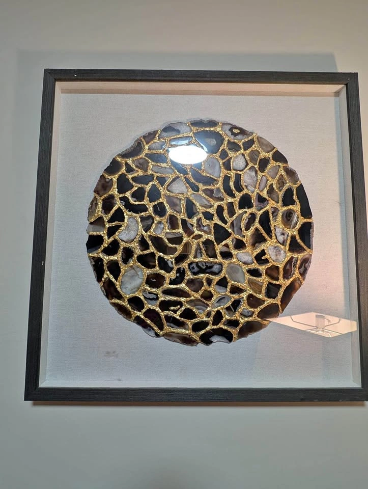 Framed Agate Mosaic Wall Art. Moving out sale