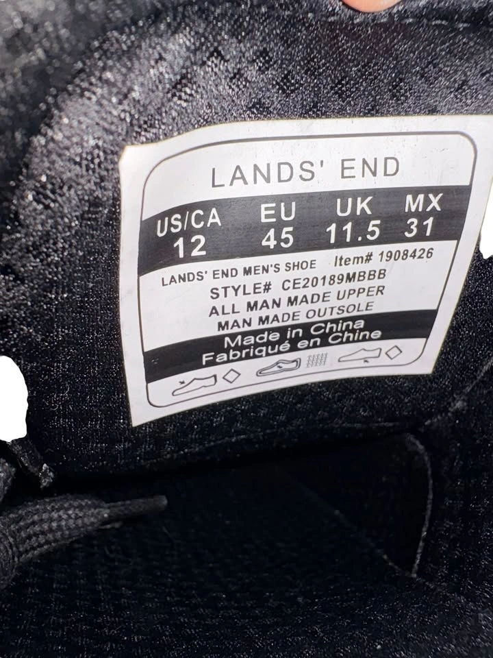 Lands' End Men's Sport Oxford Comfort Dress Shoes, Black, Size 1 - photo 4