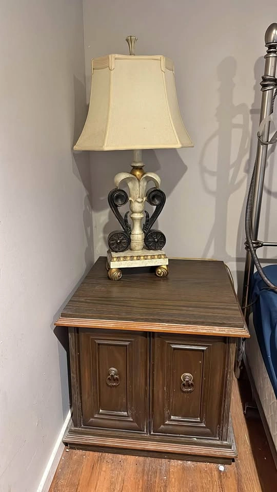 Dark Wood Two-Door Nightstand