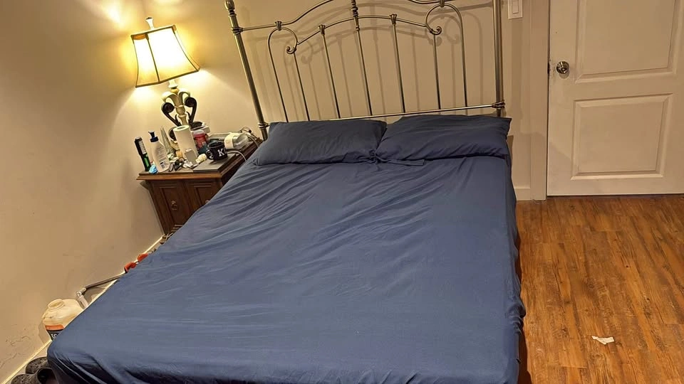 Vintage Style Brass Metal Headboard and Bed Frame - Queen