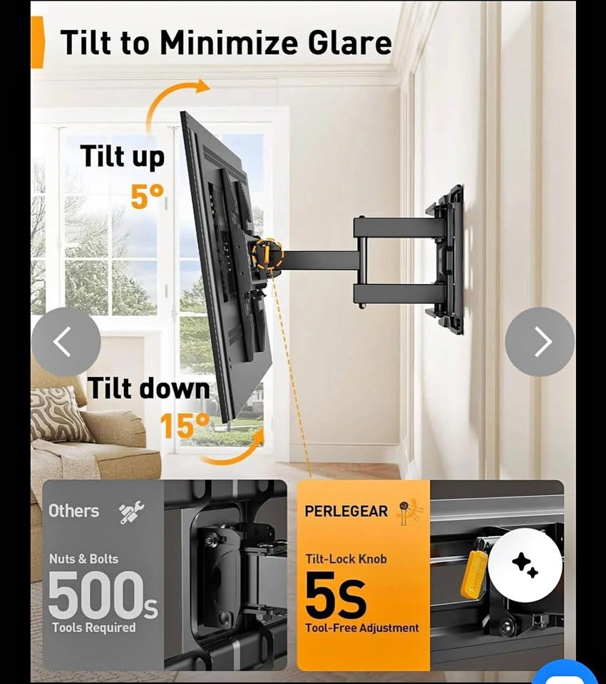 TV mount- Full motion (26” to 74”)