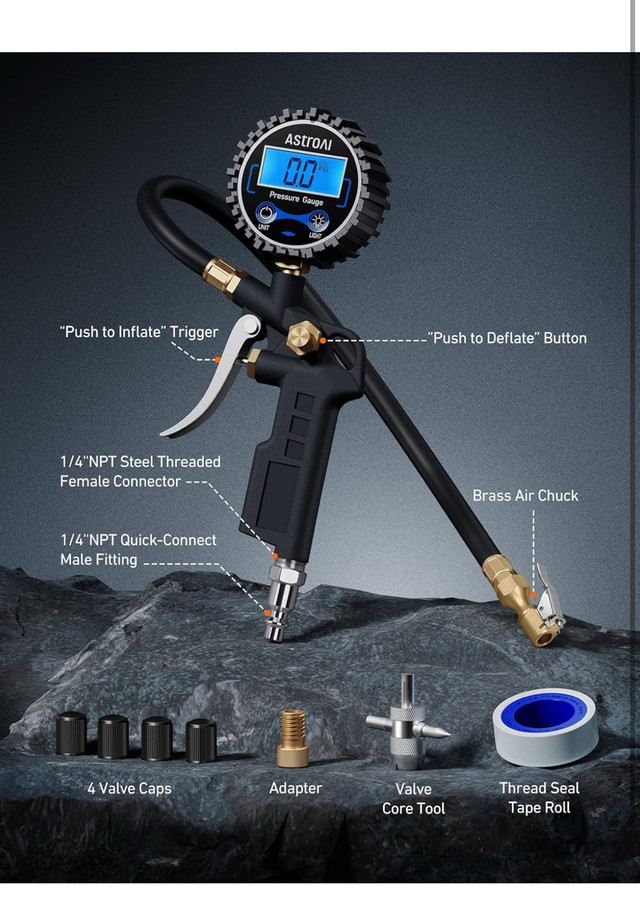 AstroAI Digital Tire Inflator with Pressure Gauge - photo 2