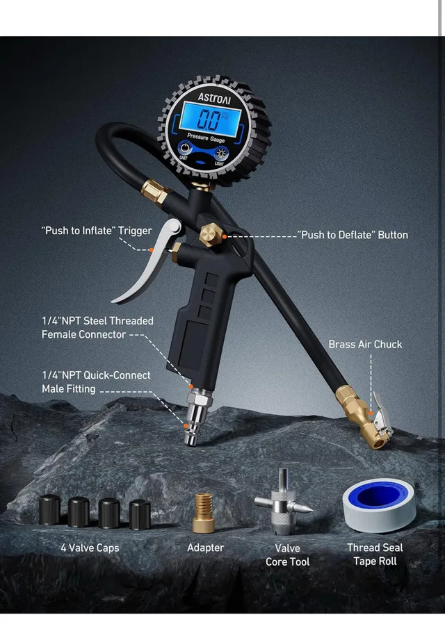 AstroAI Digital Tire Inflator with Pressure Gauge image indicator(2)