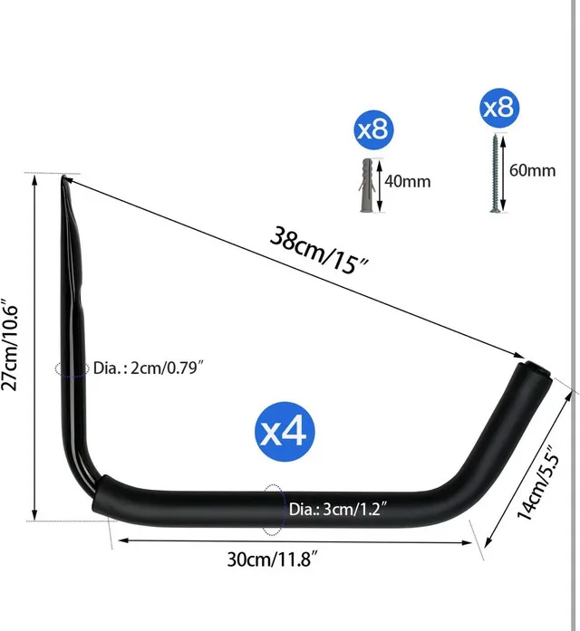 NEW - 15" Kayak Wall Mount Rack image indicator(3)