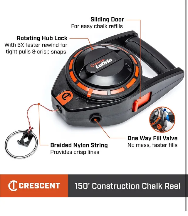 NEW - Crescent Lufkin 150' Construction Chalk Reel image indicator(2)