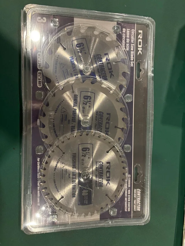 NEW - ROK 3pc 6 1/2" Circular Saw Blade Set image indicator(2)