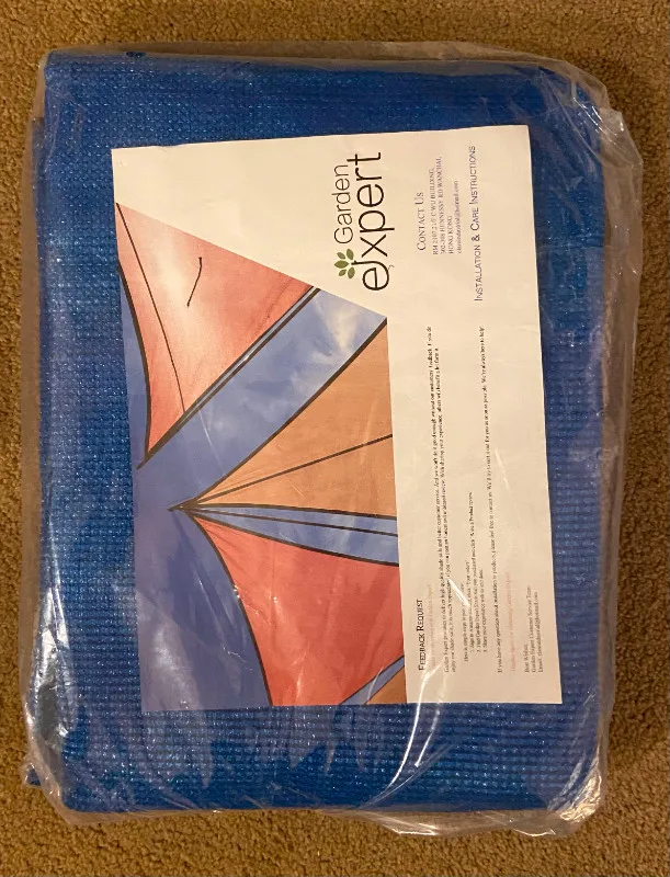 Sun Shade sail 10'x10'x14' - Blue Triangle thumbnail
