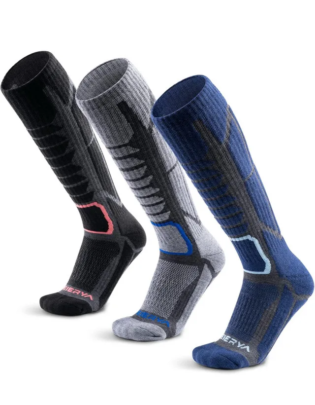 NEW - WEIERYA wool Ski Socks 3 Pairs thumbnail