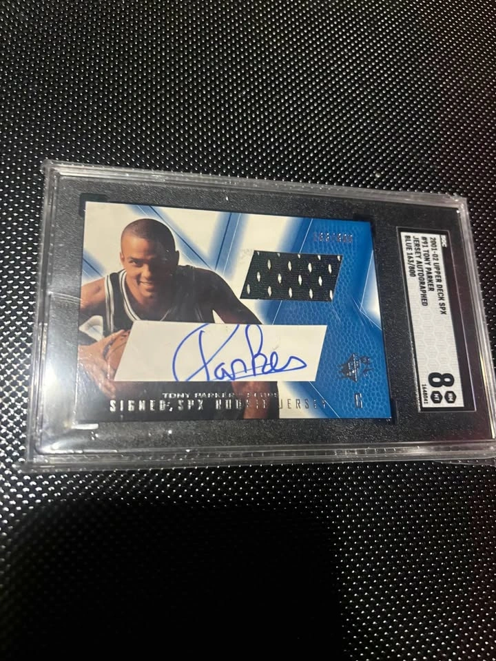 Tony Parker rookie autograph worn jersey
