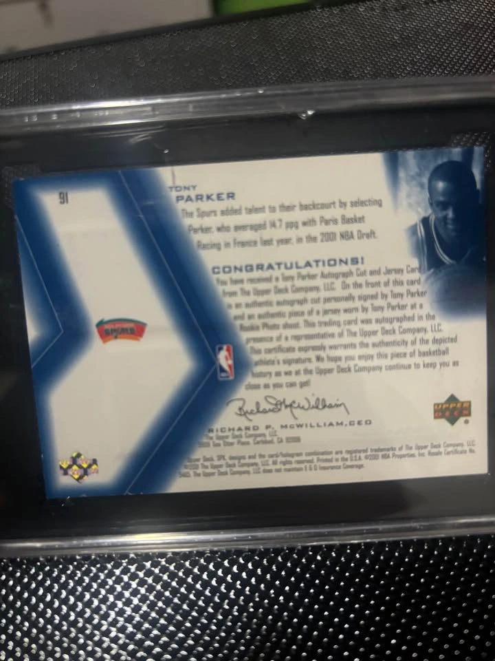 Tony Parker rookie autograph worn jersey - photo 2