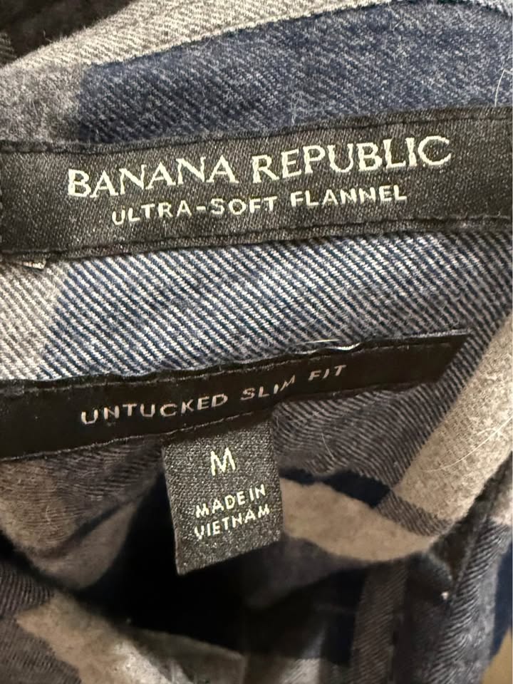 Banana Republic Gingham Flannel Shirt - Size M - photo 3