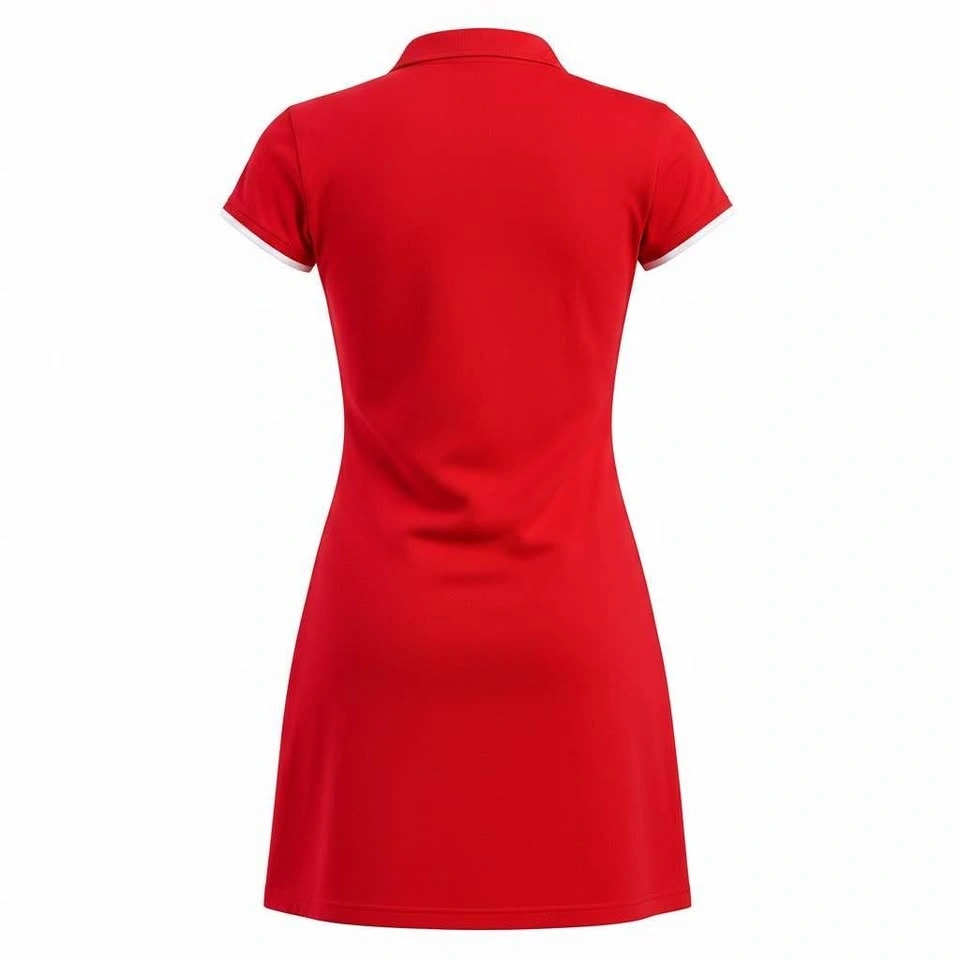 Tristan & Iseut Red Polo Dress with White Trim - photo 2