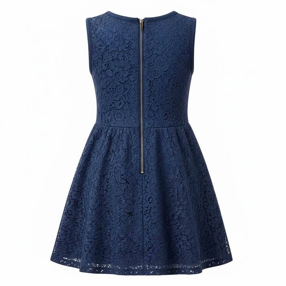 Twik exclusive Simon’s Navy Blue Lace Sleeveless Dress - photo 2