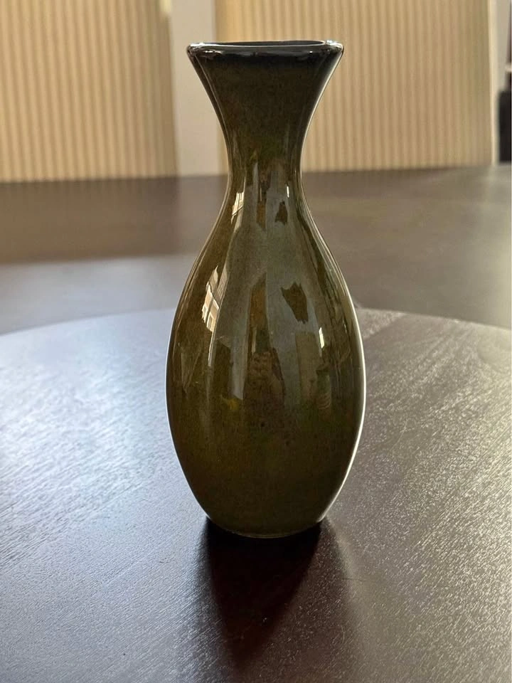 Vintage Canadian Pottery Green Glaze Vase