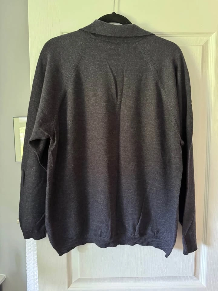 Mens Kirkland Signature 100% Extra Fine Merino Wool Polo Sweater - photo 2