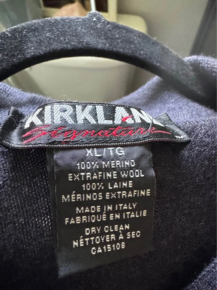 Mens Kirkland Signature 100% Extra Fine Merino Wool Polo Sweater - photo 4