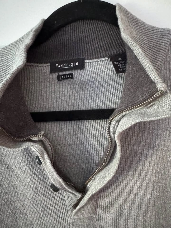 Mens Van Heusen Studio Quarter-Zip Mock Neck Sweater, Size XL - photo 2