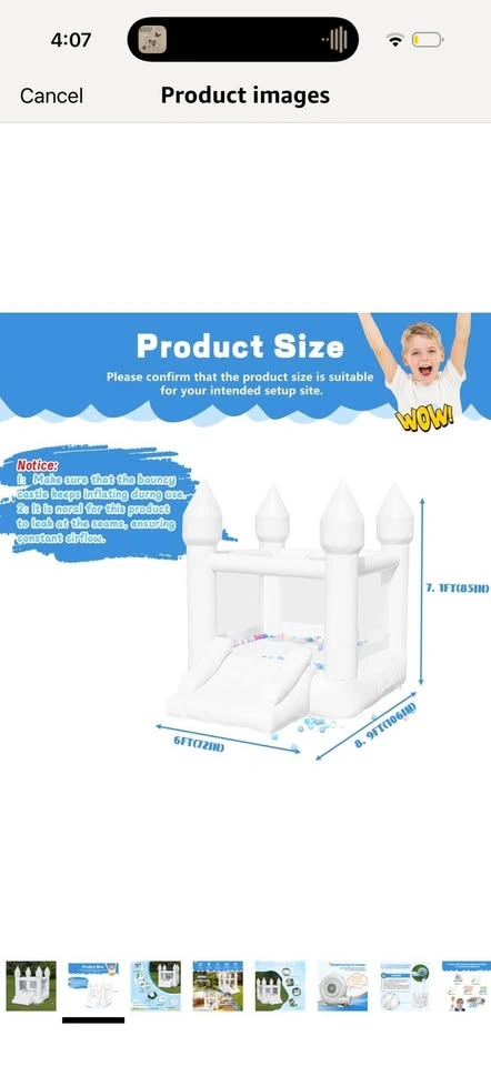 New White jumping castle - photo 2