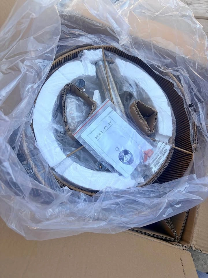 New Rattan and Gold 18” Light