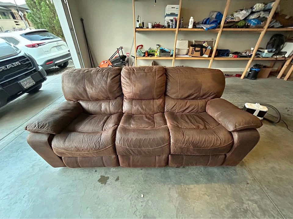 Brown Manual Reclining Sofa