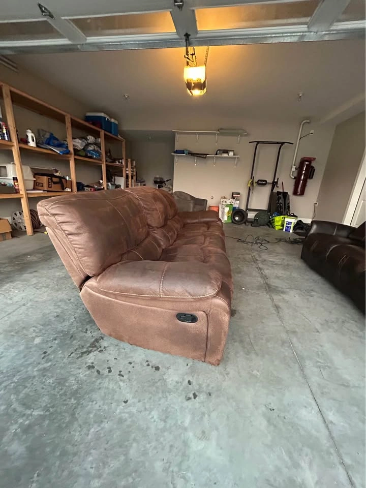 Brown Manual Reclining Sofa - photo 5