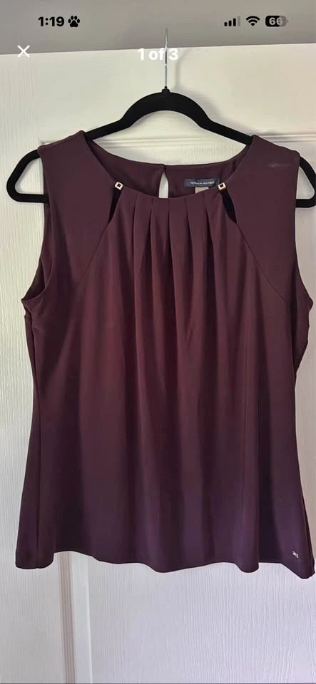 Sleeveless Blouse plum coloured large