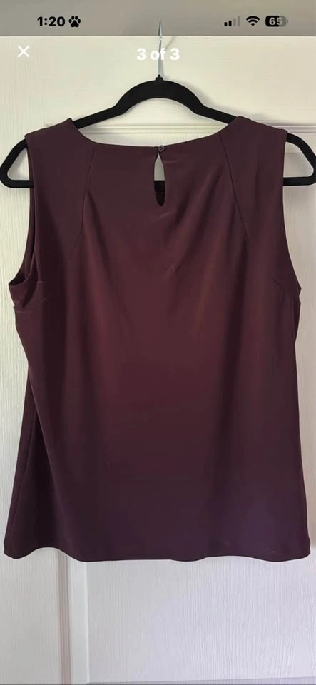 Sleeveless Blouse plum coloured large - photo 2