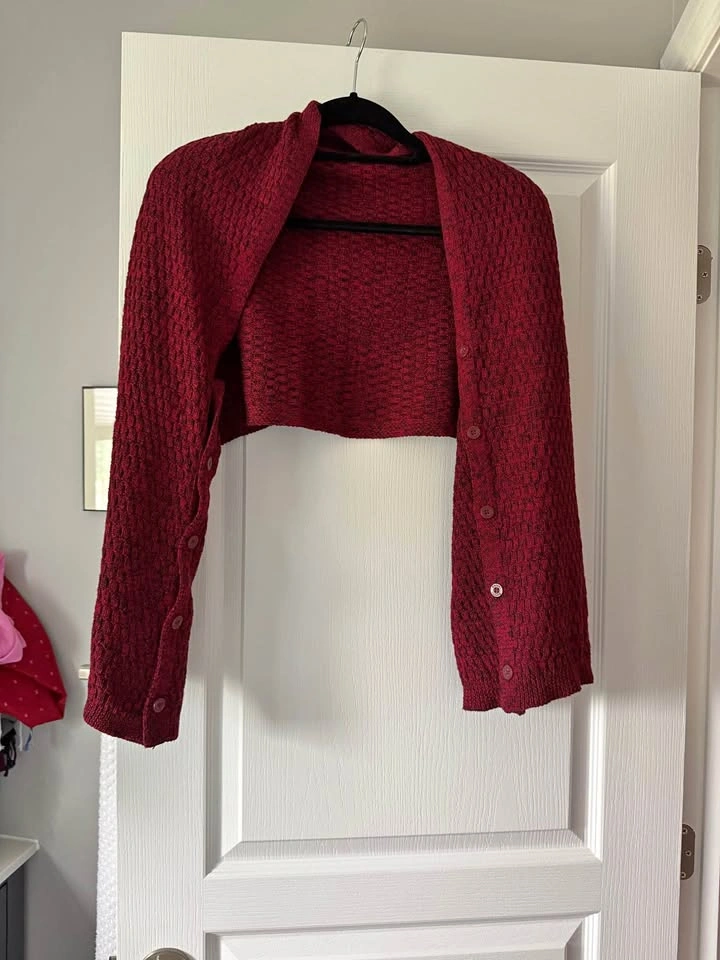 Bench Burgundy & Black Convertible Poncho Cardigan - One Size