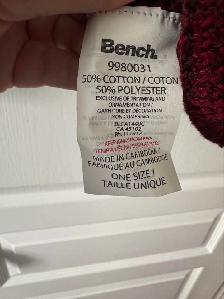 Bench Burgundy & Black Convertible Poncho Cardigan - One Size - photo 3