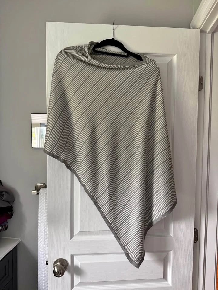 Calvin Klein Striped Knit Poncho