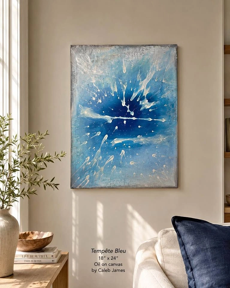 Tempête Bleu Oil Painting by Caleb James