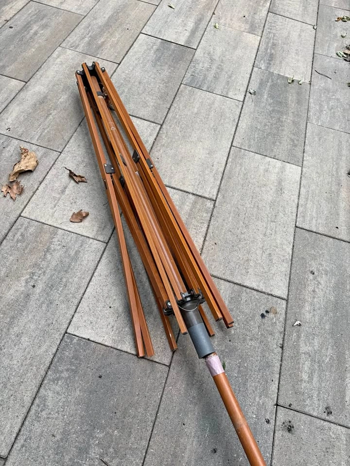 Wood-Look Folding Canopy Frame (Frame Only) 9ft