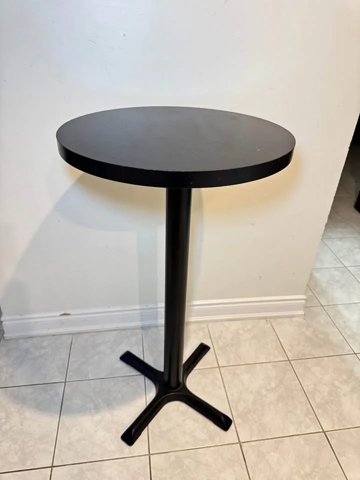 Round bar table (retail $120) 24 inches across 42.5 inches high thumbnail