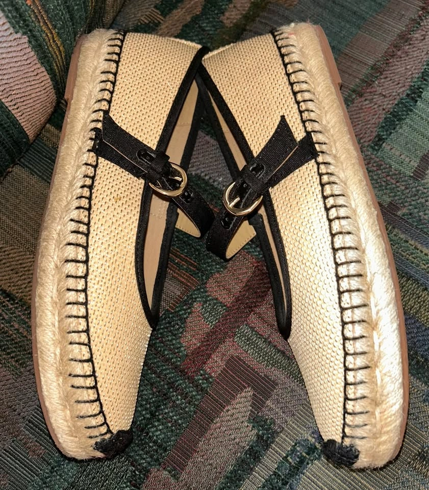 J Crew Woven Gold Metallic Espadrille Mary Janes Flats - NEW - S - photo 2