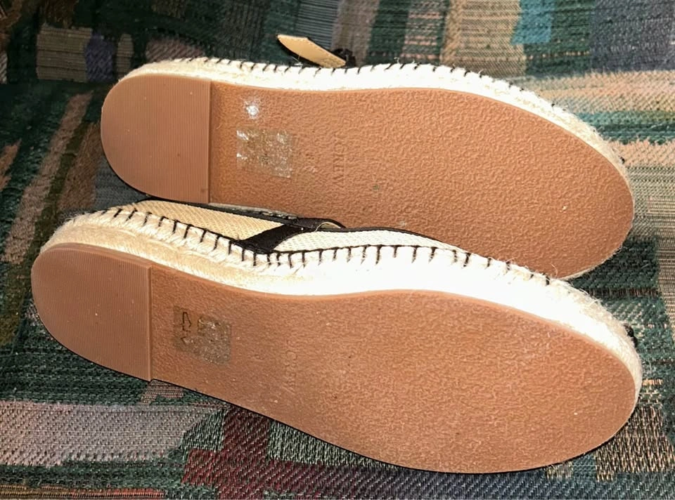 J Crew Woven Gold Metallic Espadrille Mary Janes Flats - NEW - S - photo 3
