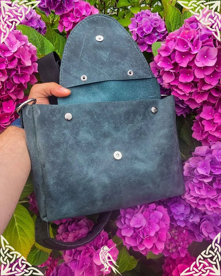 Leather purse bag, handmade - photo 2