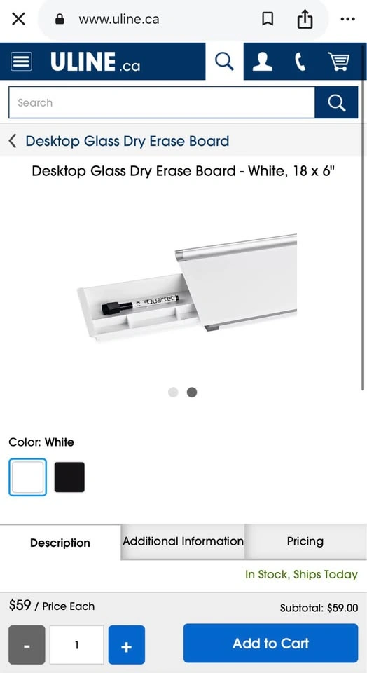 Quartet Desktop Glass Dry-Erase Pad, 18" x 6" - photo 4