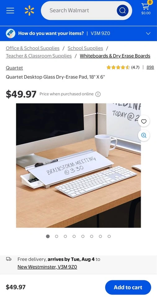 Quartet Desktop Glass Dry-Erase Pad, 18" x 6" - photo 5
