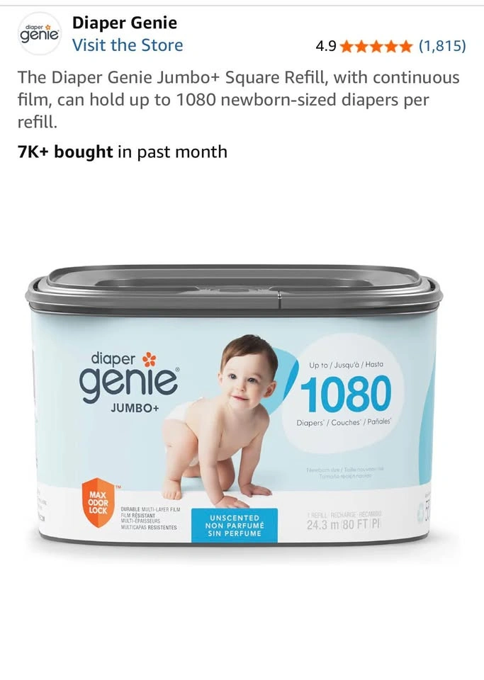 Diaper pail plus Jumbo+ square refill (1080) - photo 4