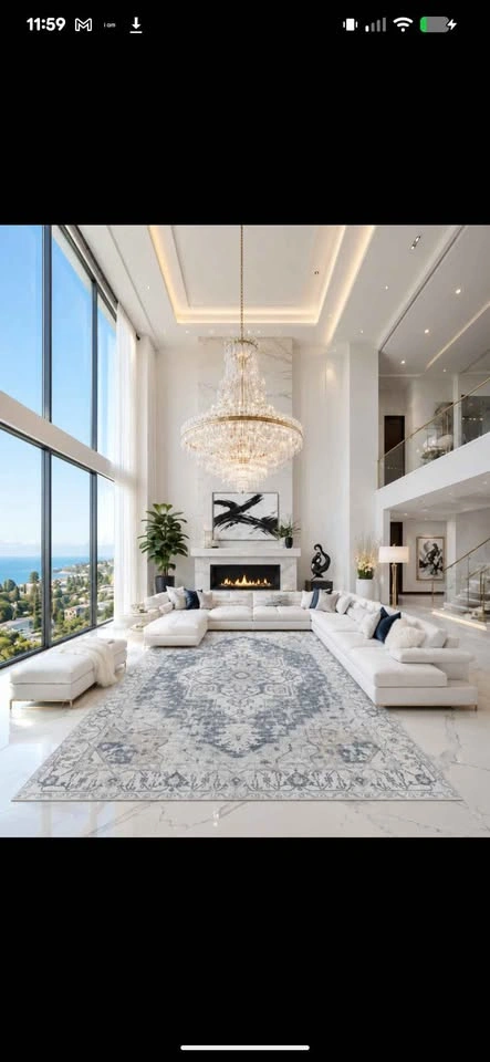 9x12 Blue & White Persian Medallion Rug - photo 2