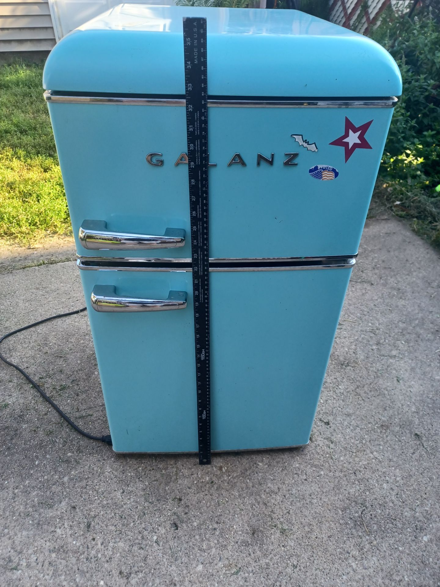 Galanz small refrigerator blue solid working condition - photo 2