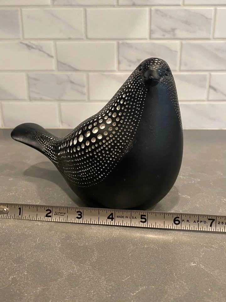 Modern Black and White Dotted Bird Figurine - photo 5