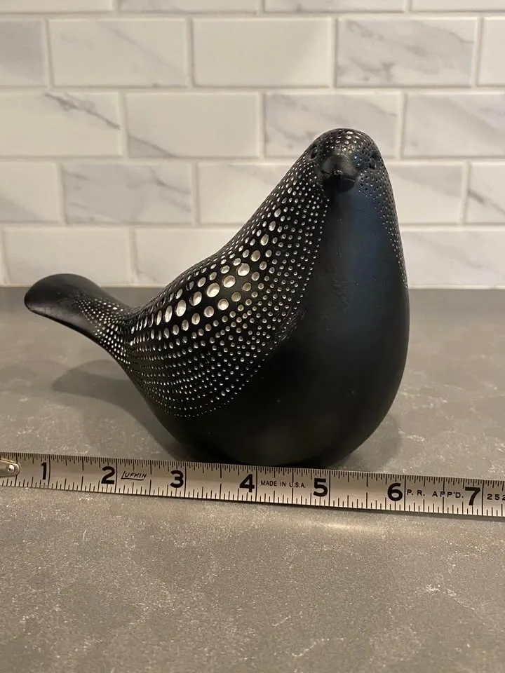 Modern Black and White Dotted Bird Figurine - photo 5