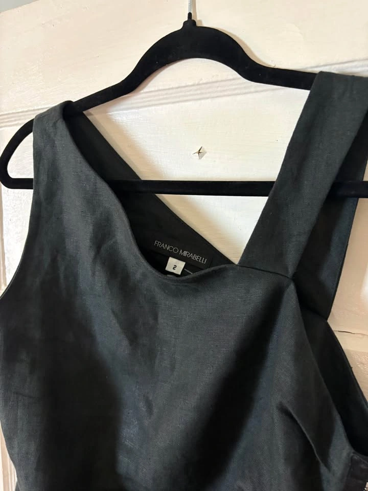 Asymmetrical Black Sleeveless Top (Women’s Size 2) - photo 3