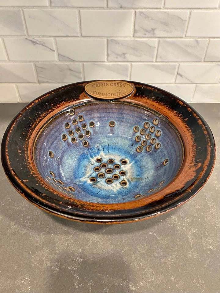 Canoe Creek Commodities Ceramic Berry Colander Bowl